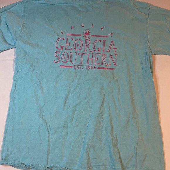 Georgia Southern University Eagles Shirt Mens XL Blue Short Sleeve Pocket Casual - Picture 6 of 6